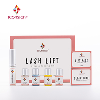 Etiqueta privada de cílios do vegan, logotipo personalizado, permanente de queratina iconsign, kit de elevação de cílios