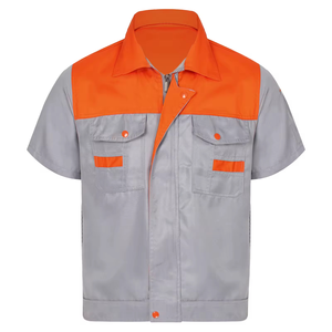 Hi Vis 85% poliéster 15% algodón dos tonos ropa <span class=keywords><strong>de</strong></span> trabajo uniforme Motor mecánico fábrica <span class=keywords><strong>taller</strong></span> planta <span class=keywords><strong>de</strong></span> acero camisas <span class=keywords><strong>de</strong></span> trabajo <span class=keywords><strong>de</strong></span> manga corta - Product Image 1