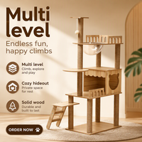 Arbre à chat en laine de verre, grand, multi-niveaux, réglable, durable, avec griffoirs, capsule spatiale, condo pour chat, échelle, pour intérieur