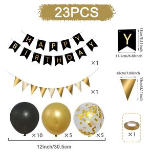 23 шт., черный золотой воздушный шар - Product Image 6