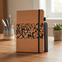 Carnet de voyage à couverture rigide en cuir PU recyclé avec logo 2026, reliure spirale, 80 feuilles, coffret cadeau avec stylo