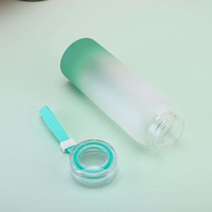 Botella de vidrio de borosilicato de 500 ml con degradado mate, cordón para transportar, tapa a juego con el color, taza de agua portátil para estudiantes escolares - Product Image 5