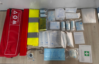 Trousse de premiers secours d'urgence pour voiture, norme grecque DIN 13164, 43 pièces/ensemble, sac médical de sécurité pour véhicule en nylon imperméable, kit de survie en plein air