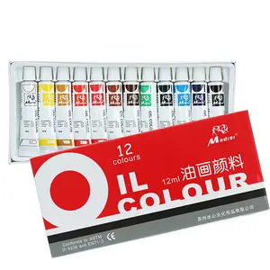 Eco-friendly Non tossico di alta qualità 12 colori 12ml set di pittura ad olio pittura a olio per artisti