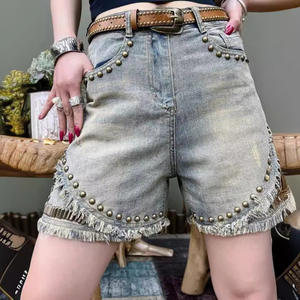 Hong <b>Kong</b> Retro Style Denim Shorts for Women New <b>Large</b> Size High Breathable Five-Point Pants Loose Slimming Wide-leg Design - Product Image 2