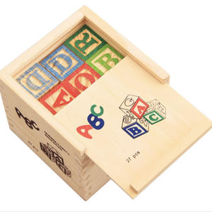 Bambini in legno lettera blocchi di costruzione Puzzle educazione precoce giocattoli <span class=keywords><strong>con</strong></span> <span class=keywords><strong>numeri</strong></span> inglesi e lettere impilate in alto - Product Image 4