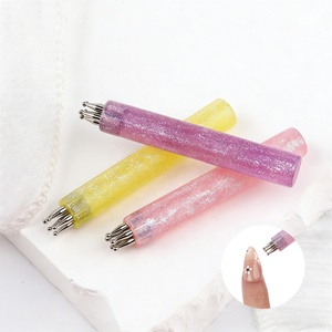 नया आगमन मल्टीकोलर ऐक्रेलिक नाखून डोटिंग पेन डिय नाखून कला डोटिंग पेन कई रंग एक-स्ट्रोक गठित पेटल पैटर्न के लिए - Product Image 3