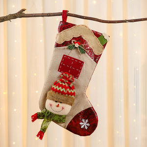2025 New Year Christmas Tree Decorations Three-dimensional Fabric Wood UV Printed Cute <b>Sock</b> Ornament Pendant Christmas Ball - Product Image 6