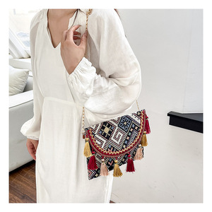 2024 grosir campur Bohemian baru tas bahu wanita selempang musim panas kedatangan baru ketiak Bohemian dicetak tas tangan wanita - Product Image 4