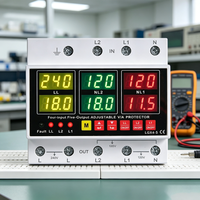 Interrupteur de protection triphasé à montage sur rail DIN 120V-240V, protection contre les surtensions et les sous-tensions