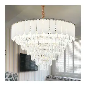 Luxury Ceiling Modern Hotel Glass Crystal Pendant Light Pure Copper Raindrops Led Chandeliers Modern Chandeliers Pendant Lights