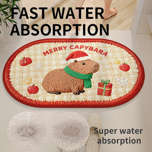 Alfombra de Baño Ovalada de Dibujos Animados, de Poliéster Absorbente y Antideslizante, para la Entrada del Baño - Product Image 2