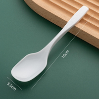 Cuillères à glace et à dessert en plastique PS épaissies à long manche, emballées individuellement, pour usage commercial