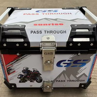 Boîte de rangement arrière pour moto de tourisme, étanche, 55L, en alliage d'aluminium, verrouillable, légère, universelle