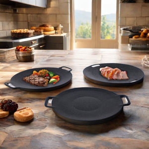 Padella Rotonda per Barbecue Coreano, Griglia da Campeggio per Esterni, Utensile da Cucina Antiaderente in Ghisa, Padella per BBQ, <span class=keywords><strong>Teglia</strong></span> in <span class=keywords><strong>Pietra</strong></span> Medicale - Product Image 2