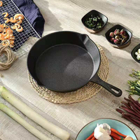Hochwertige Gusseisen-Bratpfanne für Fladenbrot, Pfannkuchen, Eier und Omeletts, Runde Gusseisenpfannen