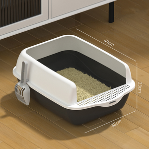 Fabricant Vente en gros <span class=keywords><strong>Bac</strong></span> à <span class=keywords><strong>sable</strong></span> anti-éclaboussures en <span class=keywords><strong>plastique</strong></span> pour chaton Bassin de toilette pour animal semi-fermé <span class=keywords><strong>Bac</strong></span> à litière pour chat facile à nettoyer - Product Image 6