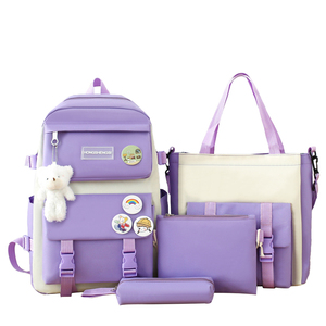 2025 Nueva Bolsa de libros escolares de moda para <span class=keywords><strong>5</strong></span> piezas conjunto de mochila escolar para estudiantes conjunto de mochila universitaria bonita - Product Image 2