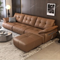 Nouveau Canapé Sectionnel Carré en Similicuir Nuage 2026 - Grand Format pour Salon de Villa - Luxe Moderne, Écologique et Durable, Rembourré