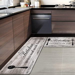 Antidérapant résistant à la chaleur anti-fatigue personnalisé imprimé résistant à l'huile PVC impression en <span class=keywords><strong>plastique</strong></span> <span class=keywords><strong>tapis</strong></span> de sol ensemble <span class=keywords><strong>tapis</strong></span> de <span class=keywords><strong>cuisine</strong></span> lavable - Product Image 3