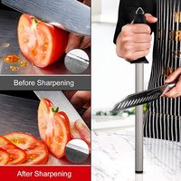 12 pouces. Aiguiseur de couteaux professionnel en acier au carbone diamant | Cuisine, maison ou chasse