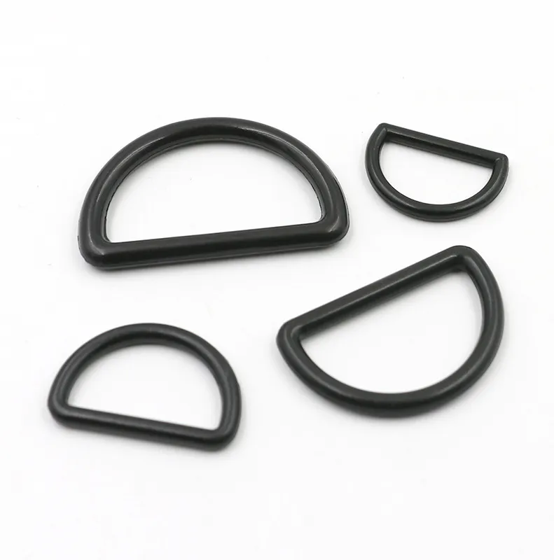 wholesale inner width 10cm 15cm 20cm 23cmEco-friendly black plastic d shape ring hook connect purse hardware d-rings buckle