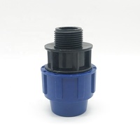 PP de compresión 3/4 pulgadas hilo rápido adaptador de conector hombre ti Mujer