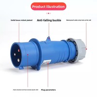 Connecteur de prise industrielle HFE, étanche IP44, 3, 4 ou 5 broches, 16A, 380V, 415V, prise murale mâle et femelle