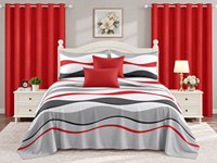 Ensemble de draps imprimés 8 pièces, taille Queen et King, literie complète pour chambre à coucher avec rideaux assortis, best-seller