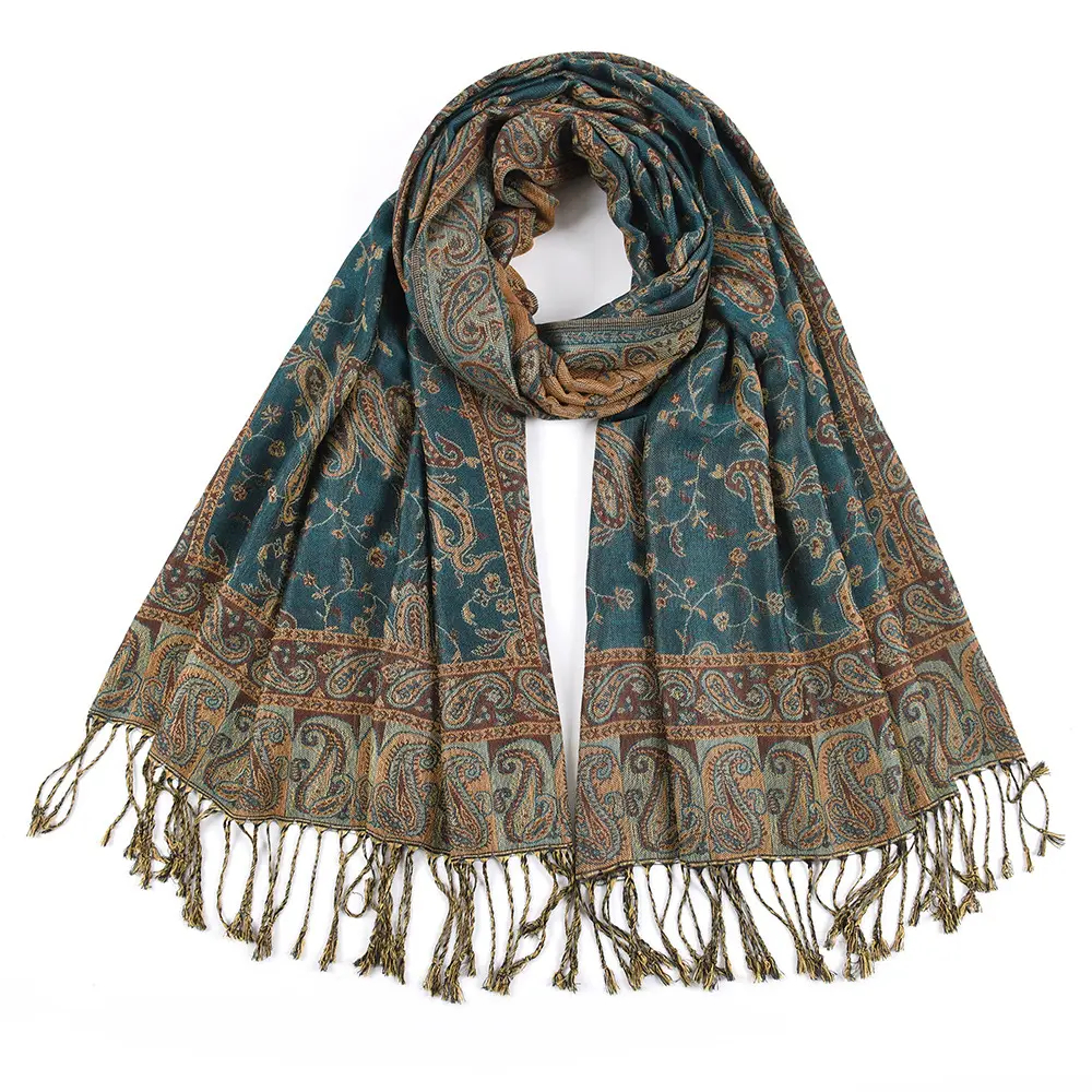 indian turkey pashmina fancy hijab new design ethnic scarves and shawls jacquard arab scarf