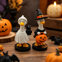 Offre Spéciale : Figurines de Canard en Résine (Grand, Moyen, Petit) – Statues de Canard Fantôme et Sorcière pour Décoration de Fête d'Halloween
