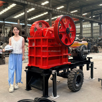 Petit concasseur à mâchoires mobile diesel portable pour usine de concassage de roches minières, concasseur de pierres primaire