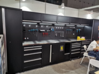 Nouvelle Arrivée Armoire à Outils Multifonction OEM/OBM en SPCC avec Tiroirs, Table de Travail à Panneaux Perforés, Système de Rangement Tout-en-un Durable avec Serrure à Clé
