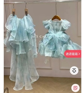 Nuovo Vestito Lungo Trendy per Ragazze, Abito con Maniche Dolci e Soffici, Stile <span class=keywords><strong>Principessa</strong></span> per Bambine, Vestito per Compleanno - Product Image 6