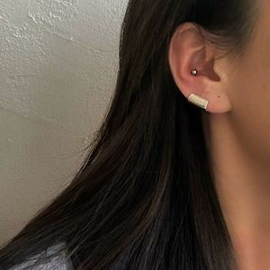 EZ198 Orecchino a Clip Lungo Lucido in Argento 925, Stile Vintage, Design di Alta Gamma per Matrimoni e Feste, Idea Regalo Unica - Product Image 2