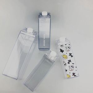 Bouteille d'eau en plastique écologique, forme sportive mignonne, boîte de 500 ml, carton de lait en acrylique en vrac - Product Image 2