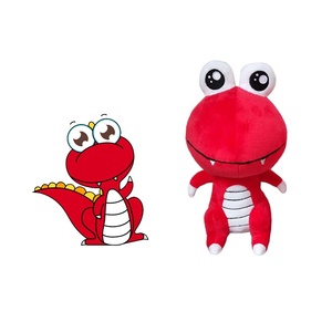 Peluche de dinosaure rouge personnalisée bon marché, jouet Animal Dragon - Product Image 4