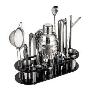 Ensemble de shaker à cocktails pour débutants, ensemble complet de bouilloires en acier inoxydable à manivelle manuelle pour la maison, cocktail professionnel - Product Image 1
