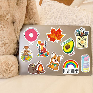 Juego de Pegatinas de PVC Impermeables Personalizadas con Diversos Estilos, Gráficos Abstractos de Perezosos Divertidos, Animales y Plantas, para Manualidades y Regalos - Product Image 5