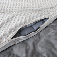 60 "x 80" 15LBS Sensory Dotted Minky Couverture lestée et housse de couette avec système de fermeture éclair
