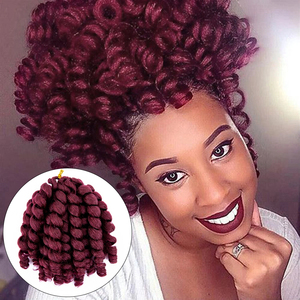 Pelo de ganchillo de rebote jamaicano 8 pulgadas 85g Venta caliente <span class=keywords><strong>sintético</strong></span> Ombre suave bebé Jumpy varita rizo <span class=keywords><strong>trenzas</strong></span> de ganchillo para <span class=keywords><strong>cabello</strong></span> africano - Product Image 4