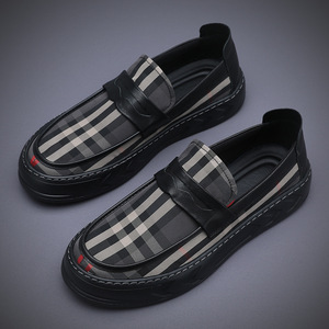 Zapatos Deportivos Retro Cómodos para Hombre, de Caña Alta, con Parte Superior de Cuero Genuino, Cierre con Cordones, Antideslizantes - Product Image 1