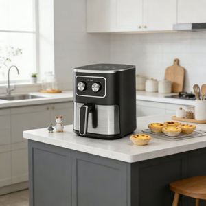 Friteuse électrique carrée en plastique 5L à commande manuelle, sans huile, avec fonction de cuisson, affichage facile à lire et réglable - Product Image 3
