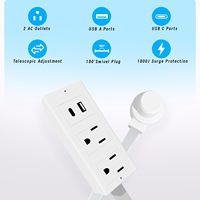 Adaptador de Viaje Universal Tipo UK XZJ, Enchufe Extensor de Tomacorriente Eléctrico 180 °   Carga Rápida Giratoria