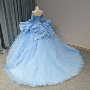 Jancember 6761 Belles robes De soirée bleues gonflées Vestidos De Fiesta Elegantes De Noche Para Mujer - Product Image 4