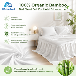 Ropa de Cama de <span class=keywords><strong>Hotel</strong></span> de Fibra de Bambú Natural, Ecológica, Moderna, Transpirable, Suave y Sedosa, 400 Hilos, con Certificación OEKO-TEX Standard 100 y BSCI, de Cloudland - Product Image 2
