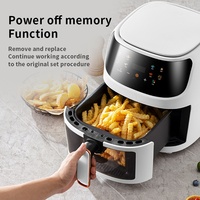 Four intelligent commercial 4,5 L avec écran tactile, friteuse à air multifonctionnelle, friteuse électrique à économie d'énergie, revêtement PTFE