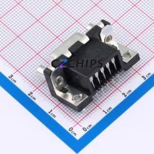 D09S13A4GV00LF D-Sub/VGA Connector Bent Lead Through Hole Connector Female 9P Right Angle Insert 2 - Product Image 2