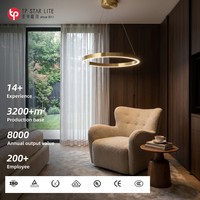 Lustres suspendus modernes nordiques en aluminium, linéaires, de luxe, à LED, ronds, dorés, grand format, à intensité variable, pour la vente en gros