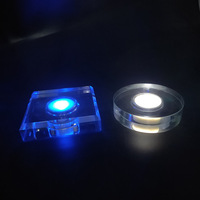 Base de lampe Led à affichage 3D, 7 couleurs, rvb, lampe de nuit rechargeable par USB, support carré en cristal, base LED, vente en gros